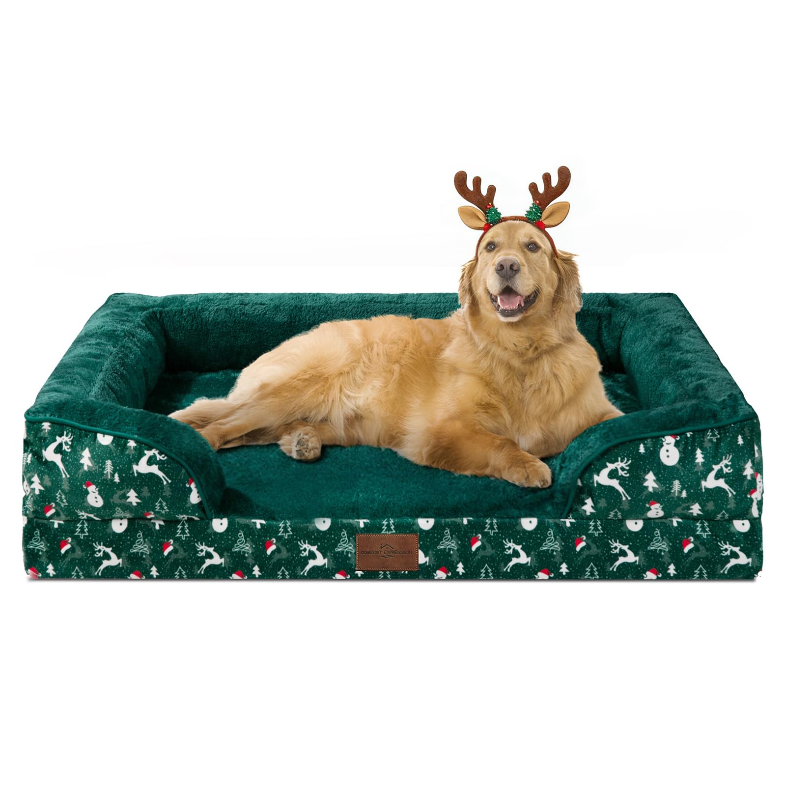 Comfort Expression Orthopedic Dog Bed side view showing large 42x30 size for extra large dogs