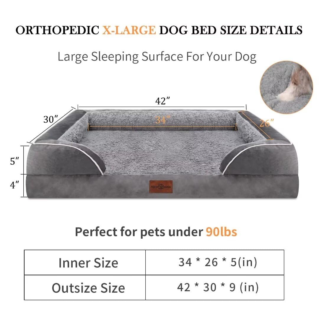 Comfort Expression orthopedic dog bed 42x30 waterproof cover keeps foam dry during play or spill