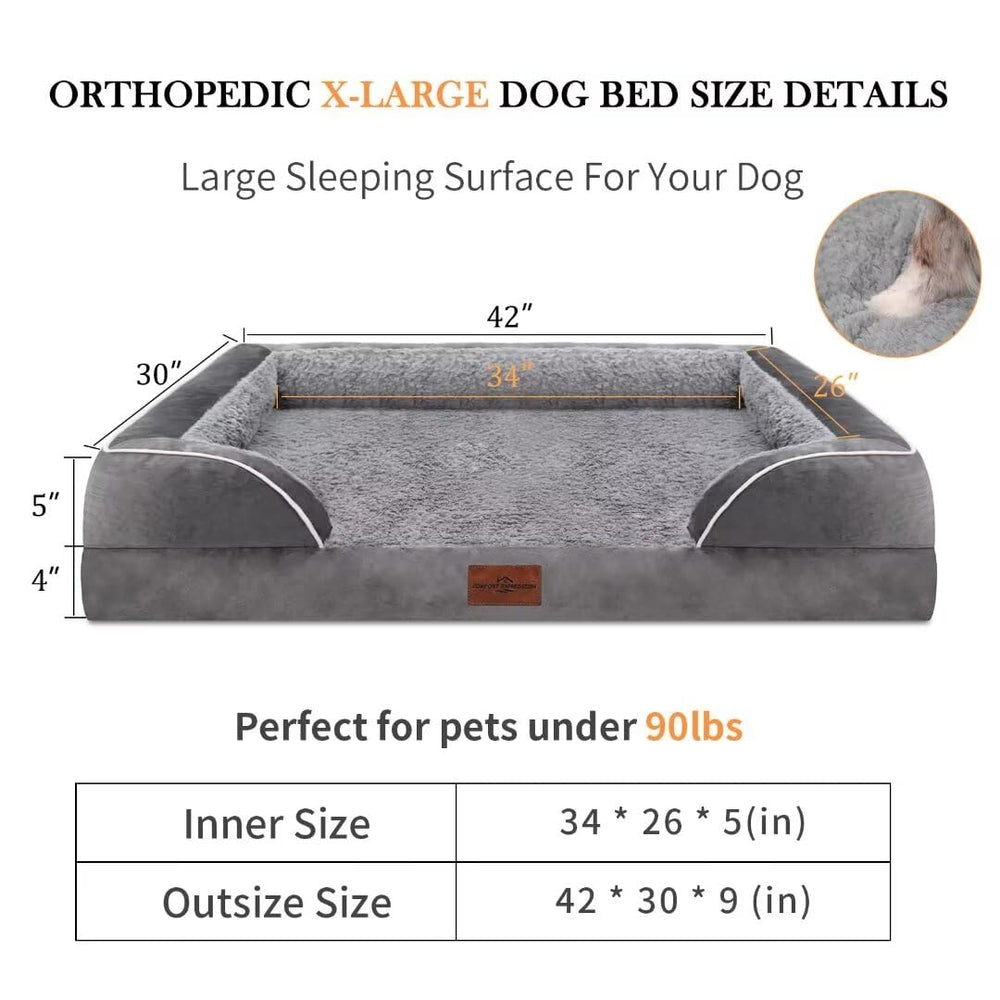 Comfort Expression orthopedic dog bed 42x30 waterproof cover keeps foam dry during play or spill