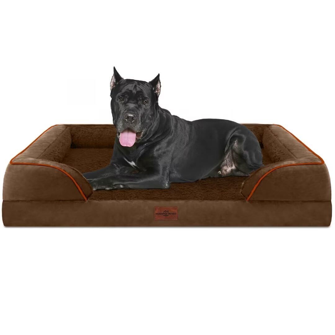 Comfort Expression orthopedic dog bed top view highlights the large overall size for big dogs.