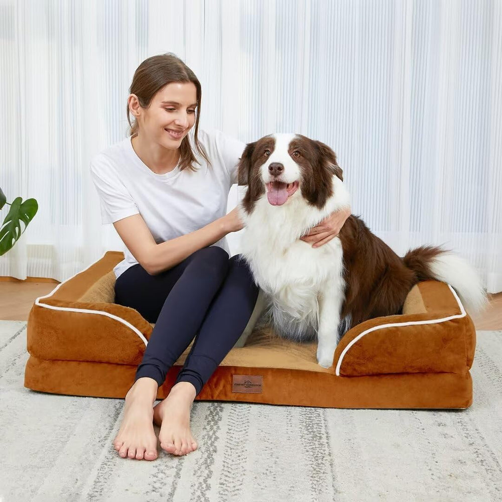 Comfort Expression orthopedic dog bed four-sided bolsters offering neck support