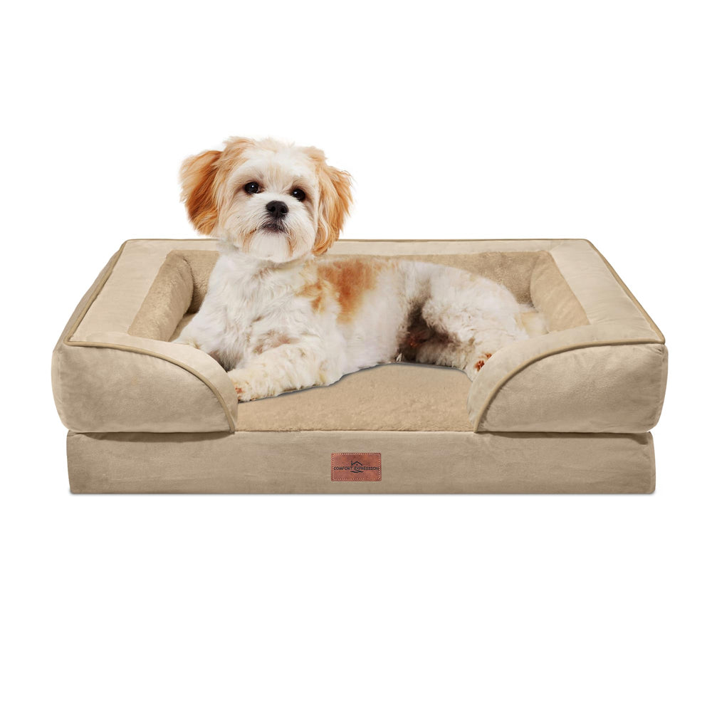 Comfort Expression orthopedic dog bed egg crate foam closeup showing supportive cushioning.