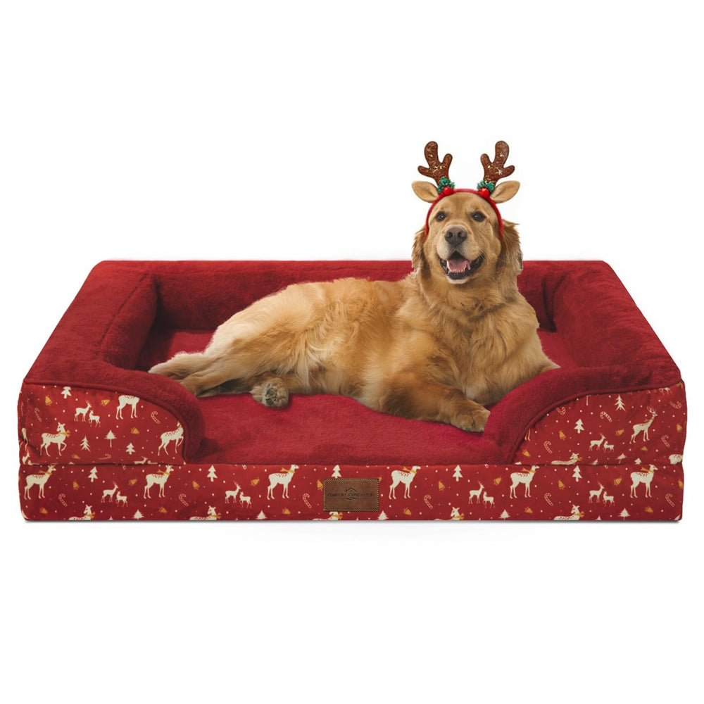 Comfort Expression orthopedic dog bed close-up of egg crate foam providing joint support.