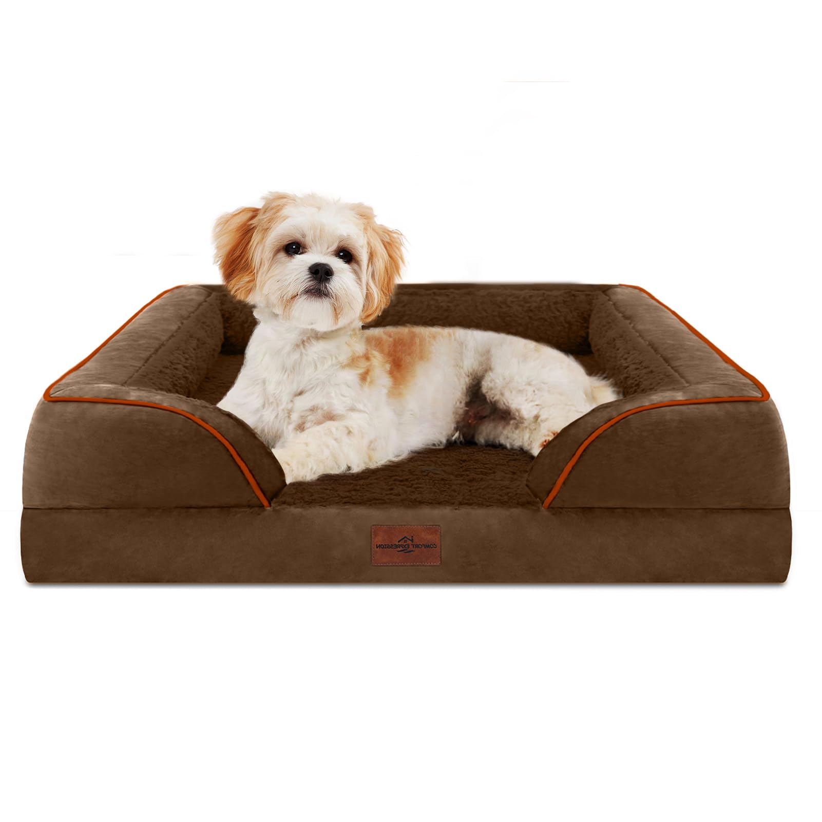 Comfort Expression orthopedic dog bed with egg crate foam provides joint support.