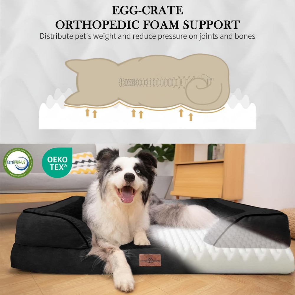 Comfort Expression orthopedic dog bed foam detail shows 3-inch egg crate foam