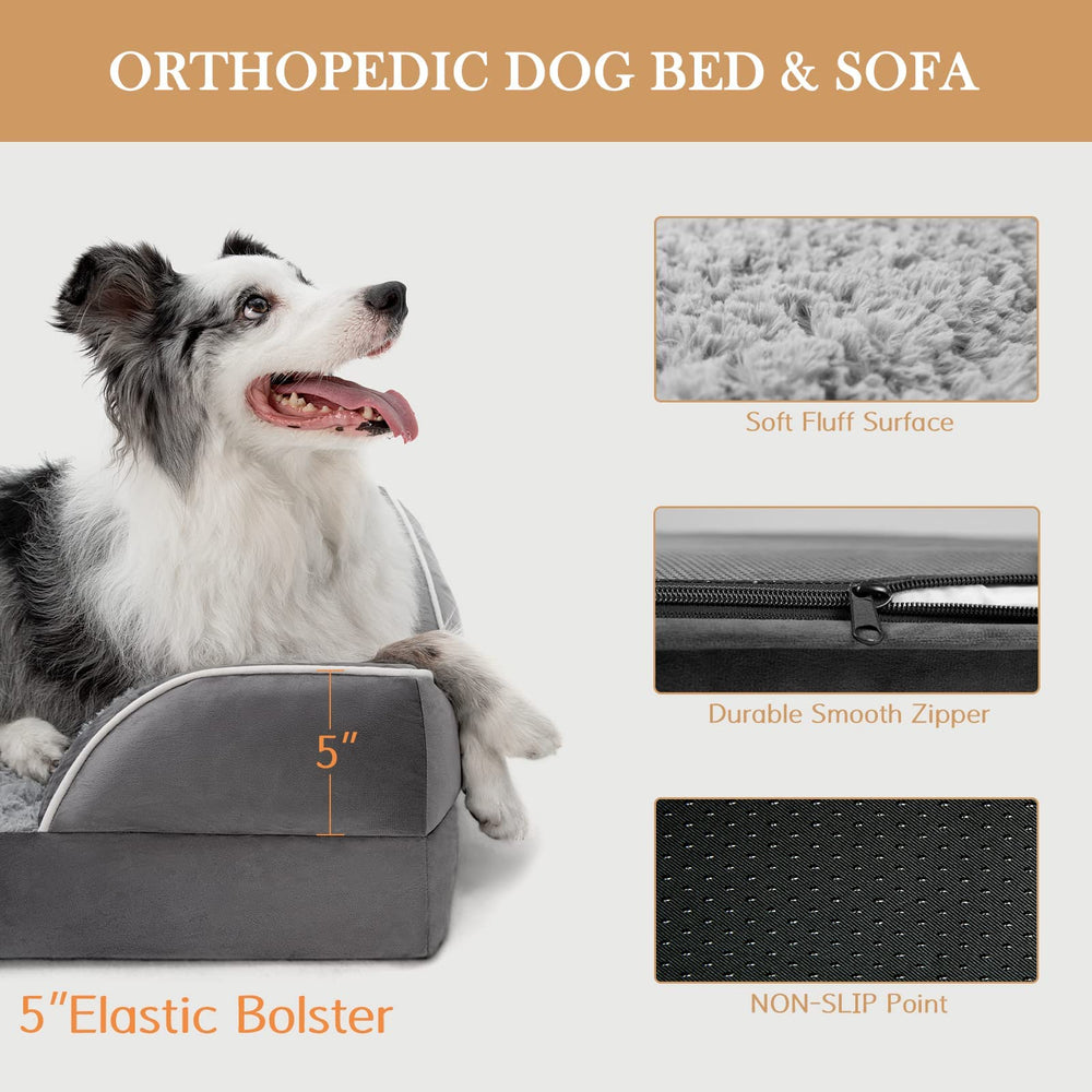 Comfort Expression orthopedic dog bed four-sided wrap providing neck and head support