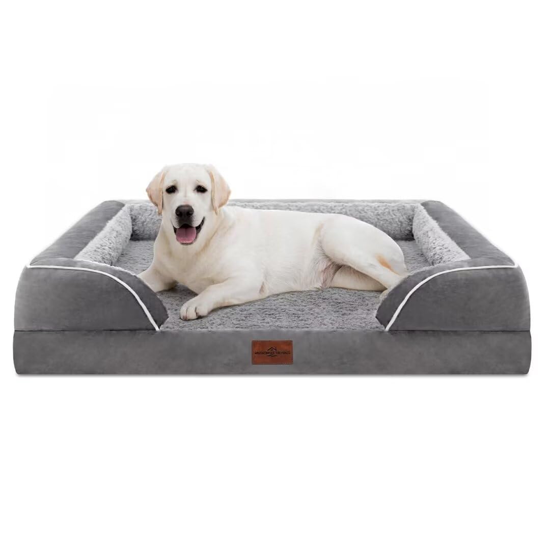 Comfort Expression orthopedic dog bed gray exterior offers spacious comfort for extra-large dogs.