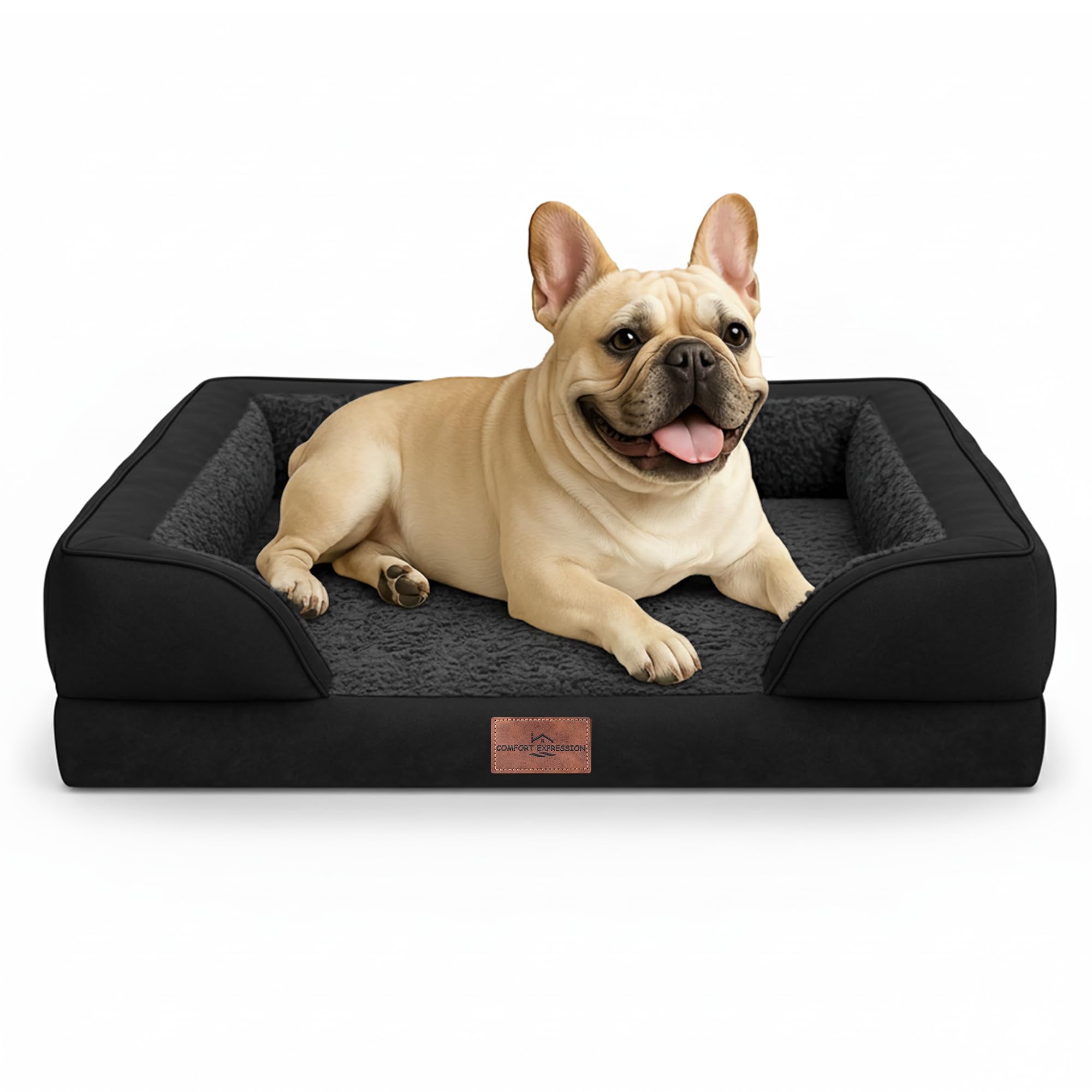 Comfort Expression orthopedic dog bed side view highlights supportive foam for joints