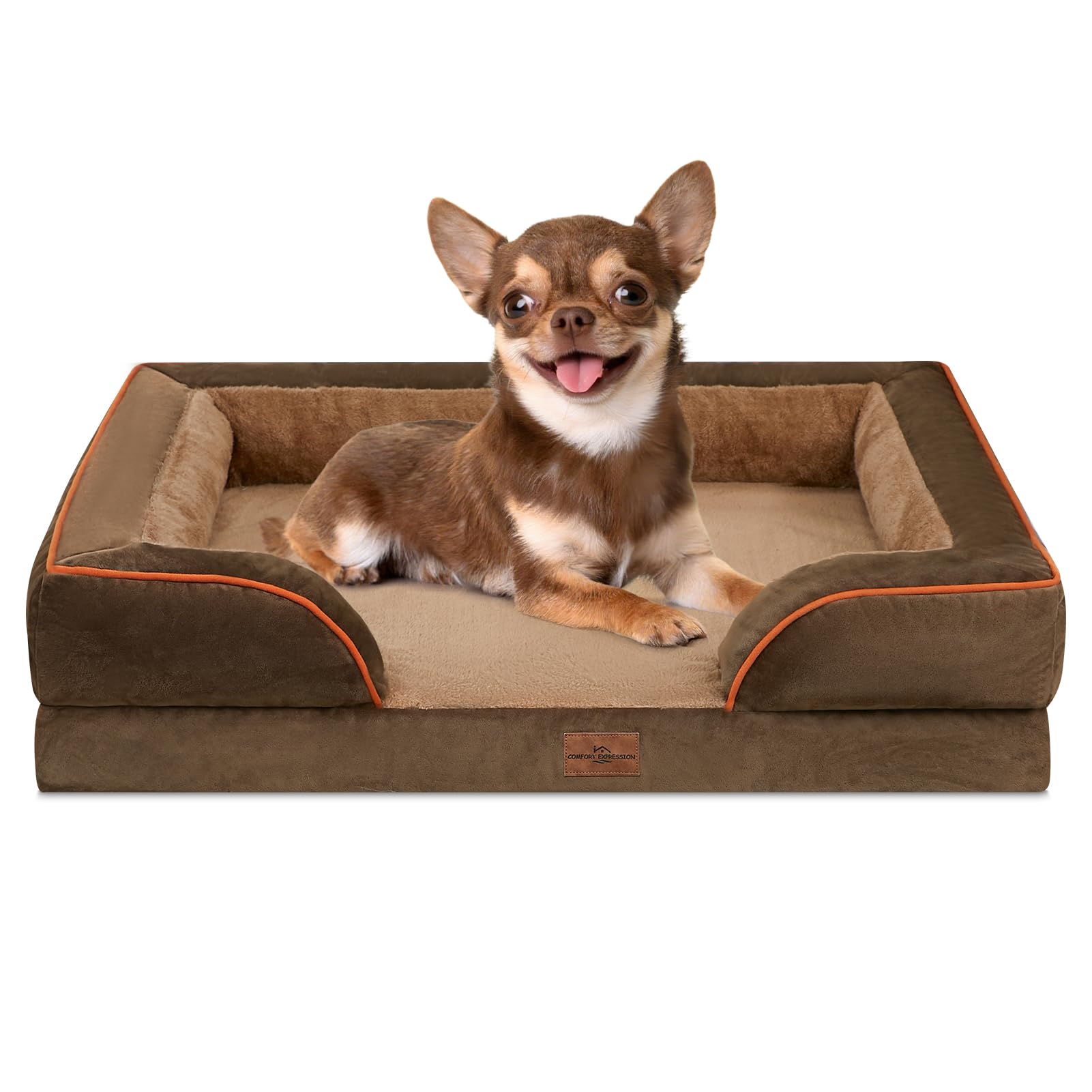 Comfort Expression orthopedic dog bed outer view showing secure four-sided design for small dogs