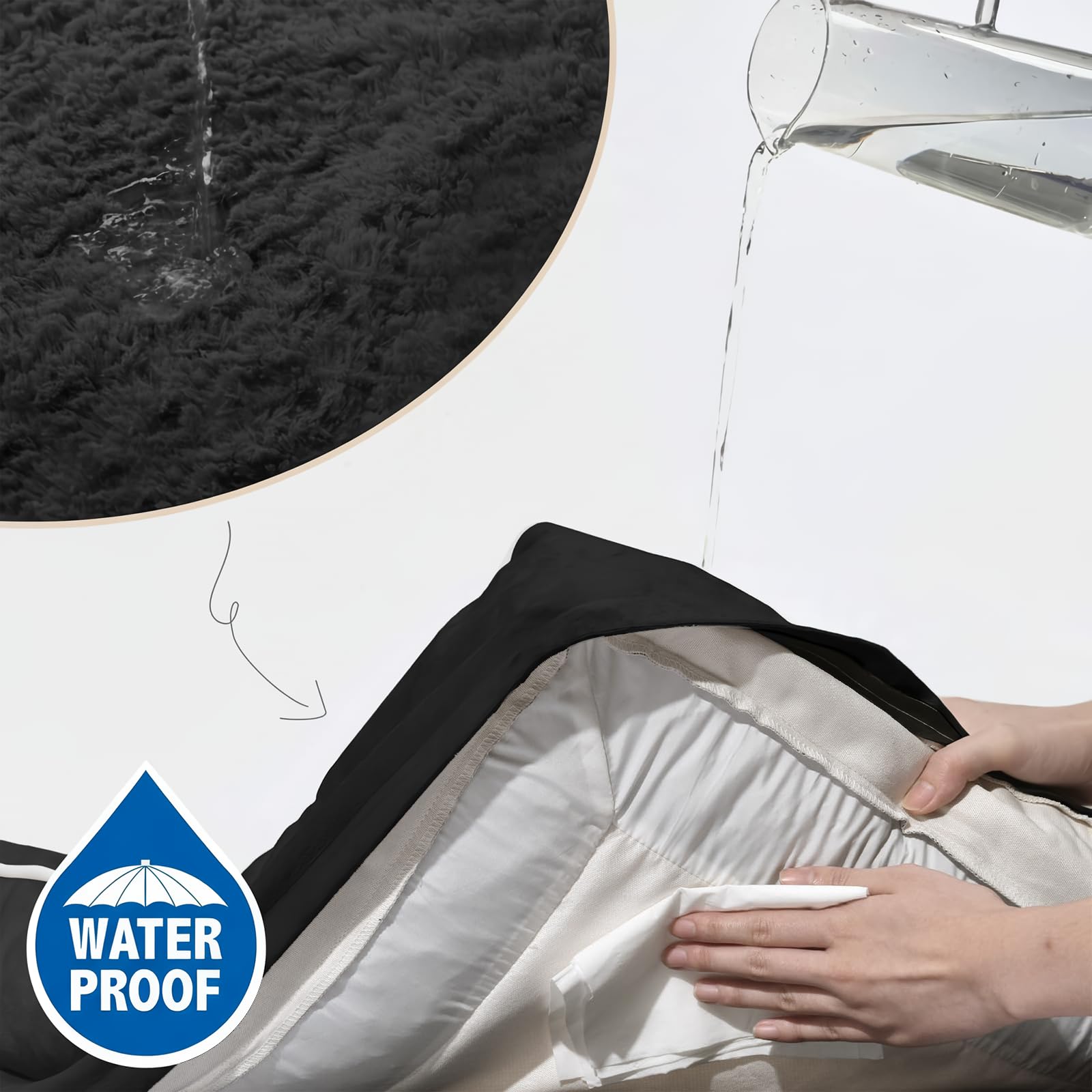 Comfort Expression waterproof cover image demonstrates easy cleaning and leakage protection