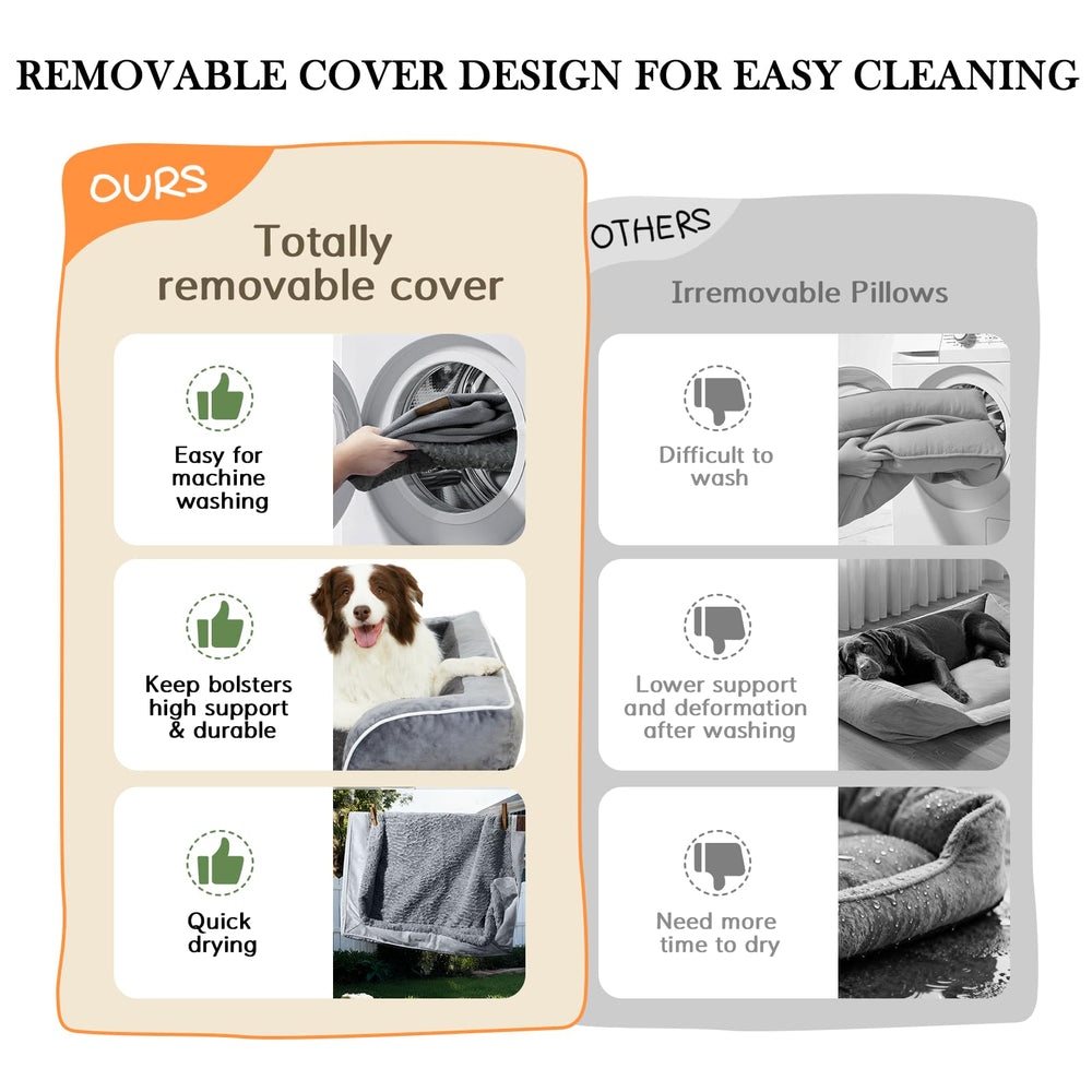 Comfort Expression removable bolster cover demonstrates easy maintenance and plush comfort.