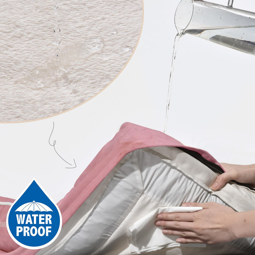 Comfort Expression waterproof cover protects the foam from spills and makes cleaning easier.