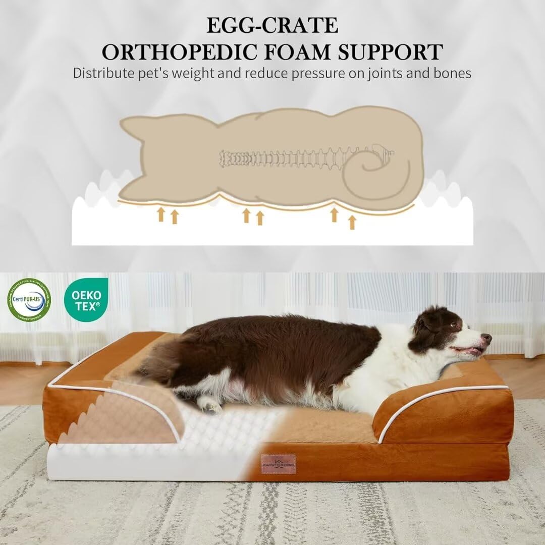 Comfort Expression xl dog bed wrap design demonstrates secure four sided neck support.