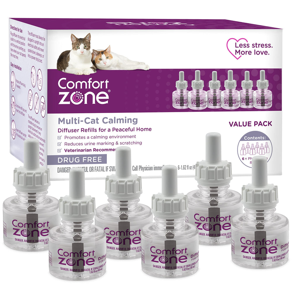 Comfort Zone multicat diffuser refill pack shown for calm, safe spaces.