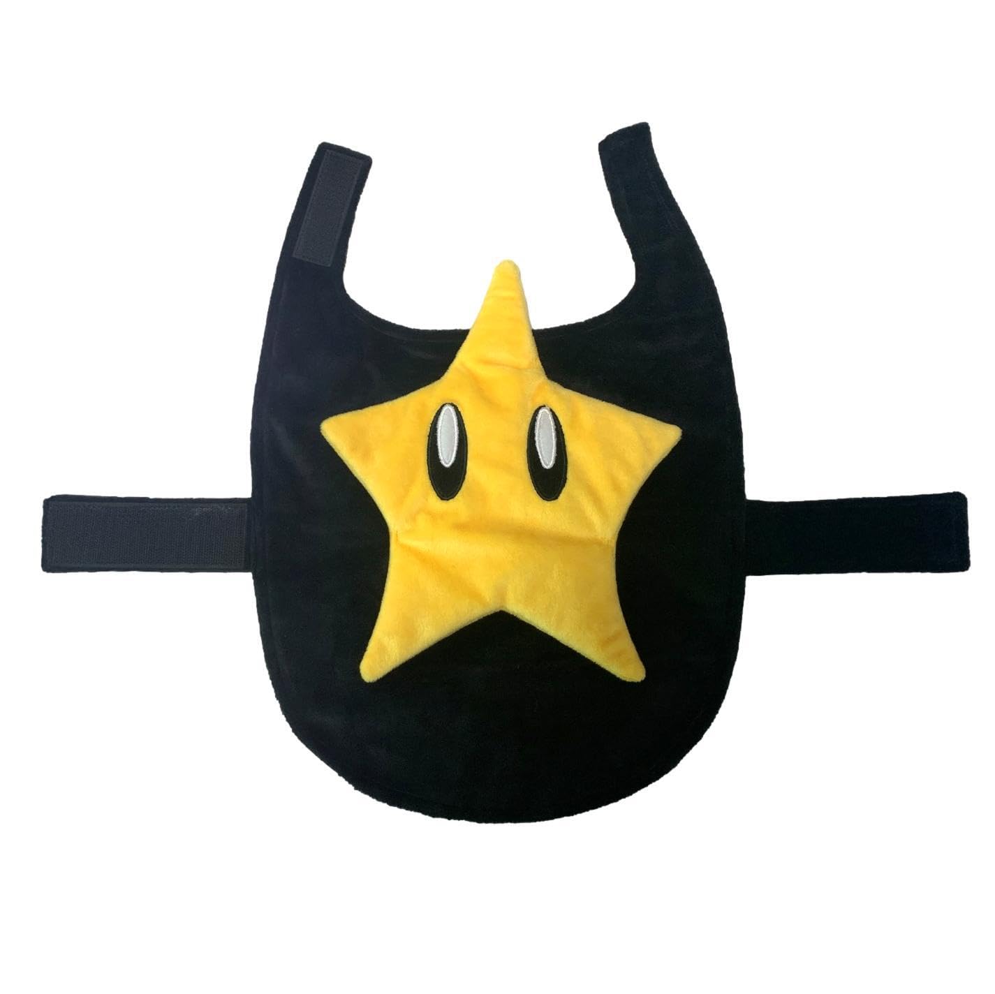 ComfyCamper hat and suspenders dog costume in space-star yellow, ideal for Halloween photoshoots.