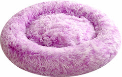 Comlax Calming Donut Bed purple 32-inch side view highlights plush coziness for restful naps.