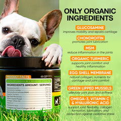 Commanding Life glucosamine chondroitin dog chews bottle promotes comprehensive joint support.