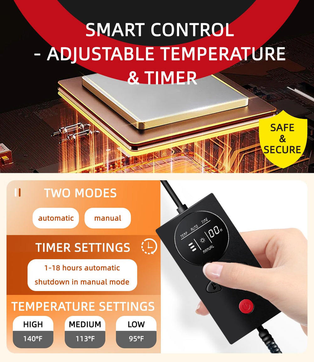 COMOIL manual mode with timer for customizable heating sessions.