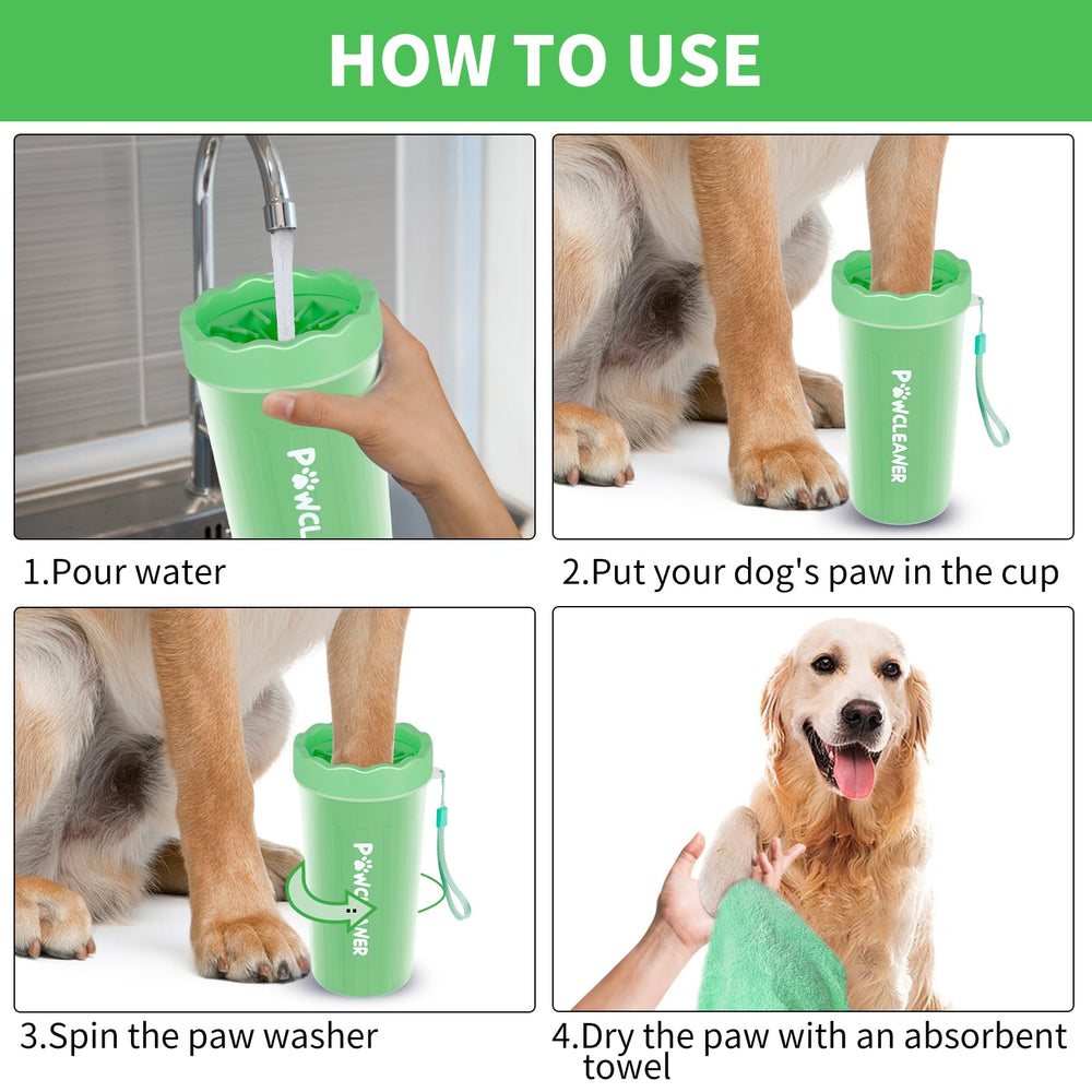 Comotech absorbent towels shown for drying after paw cleaning