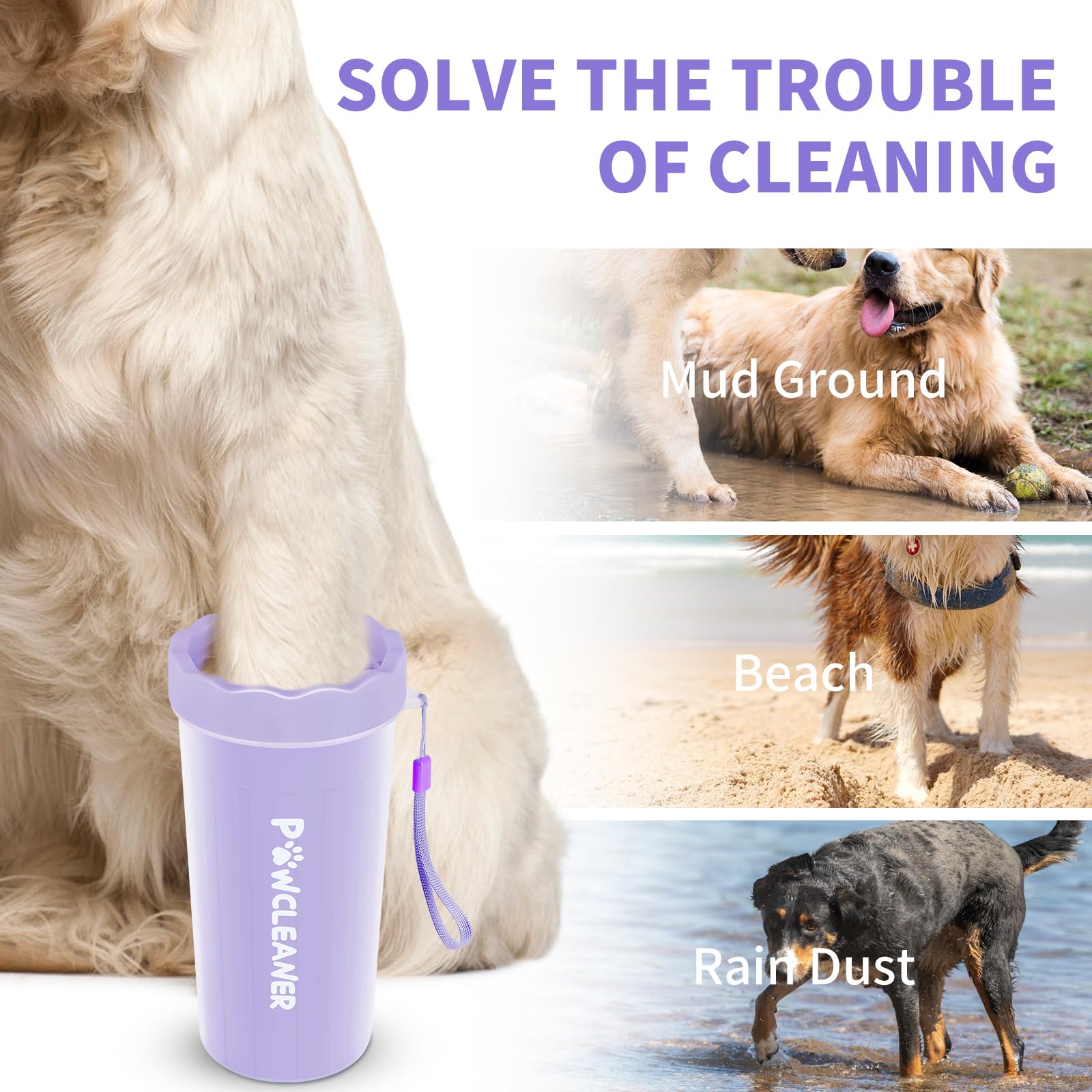 Comotech paw cleaner silicone brush close-up showing skin-friendly cleaning