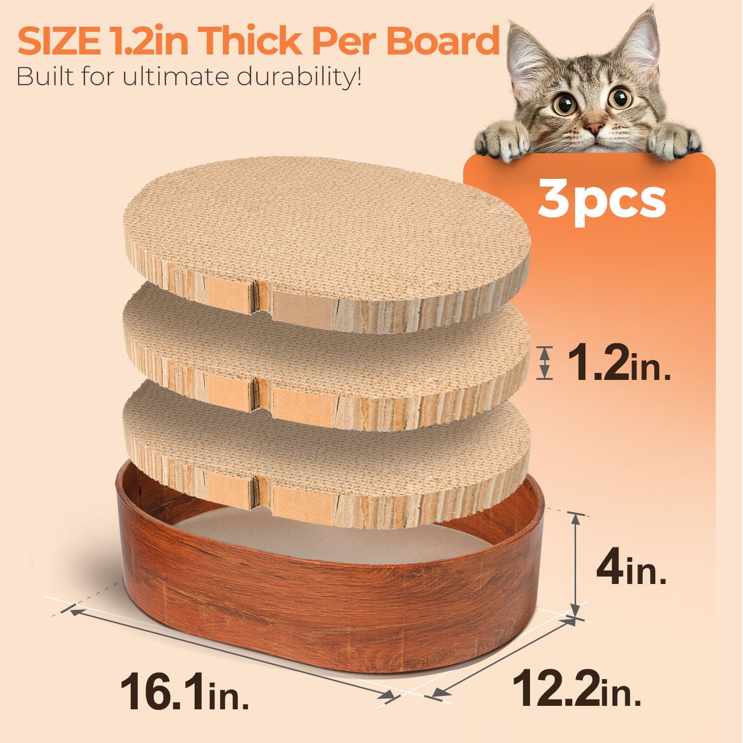 ComSaf 2-in-1 cat scratch bed demonstrates cozy lounging and scratching in one spot