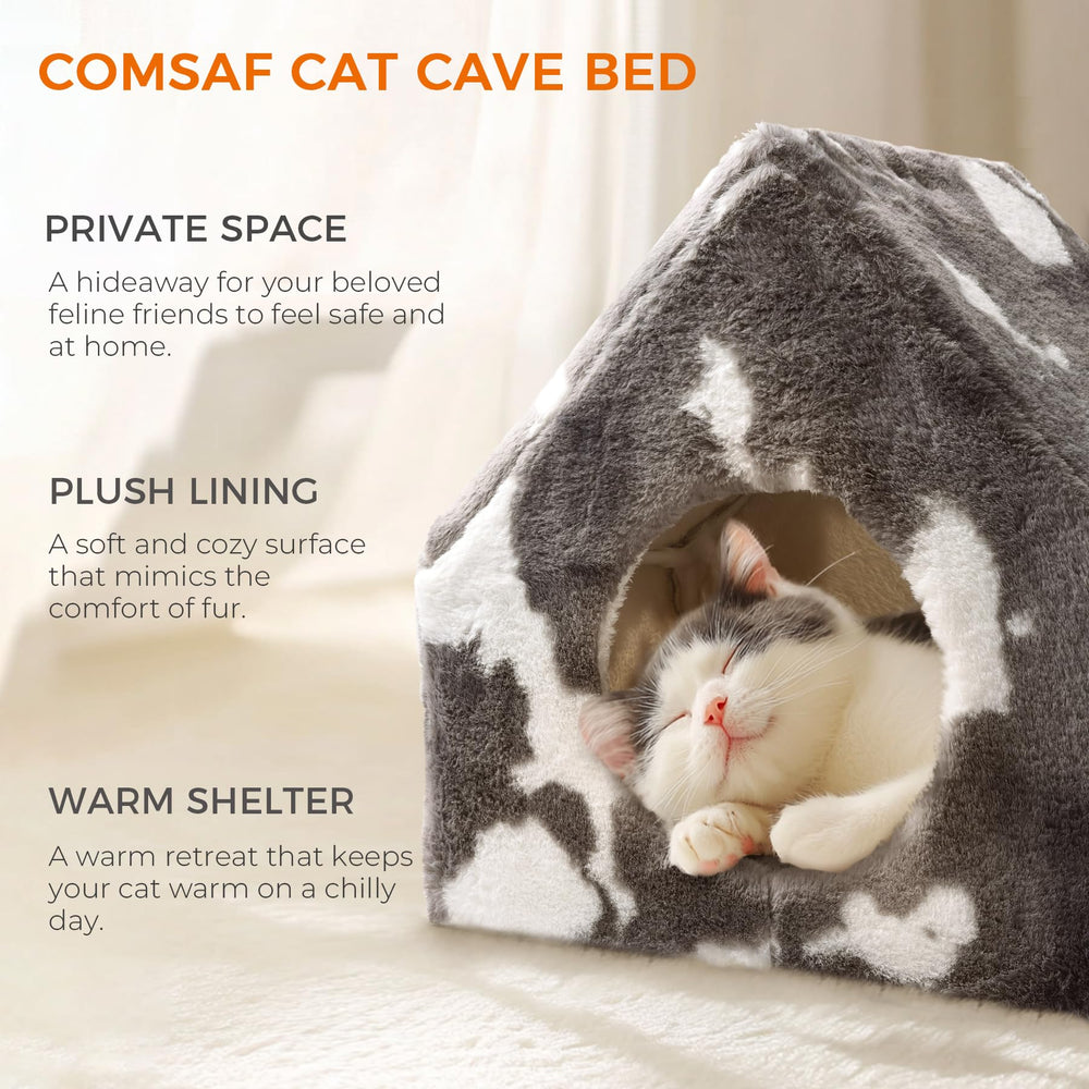 ComSaf cat bed house cave interior ideal for kittens resting