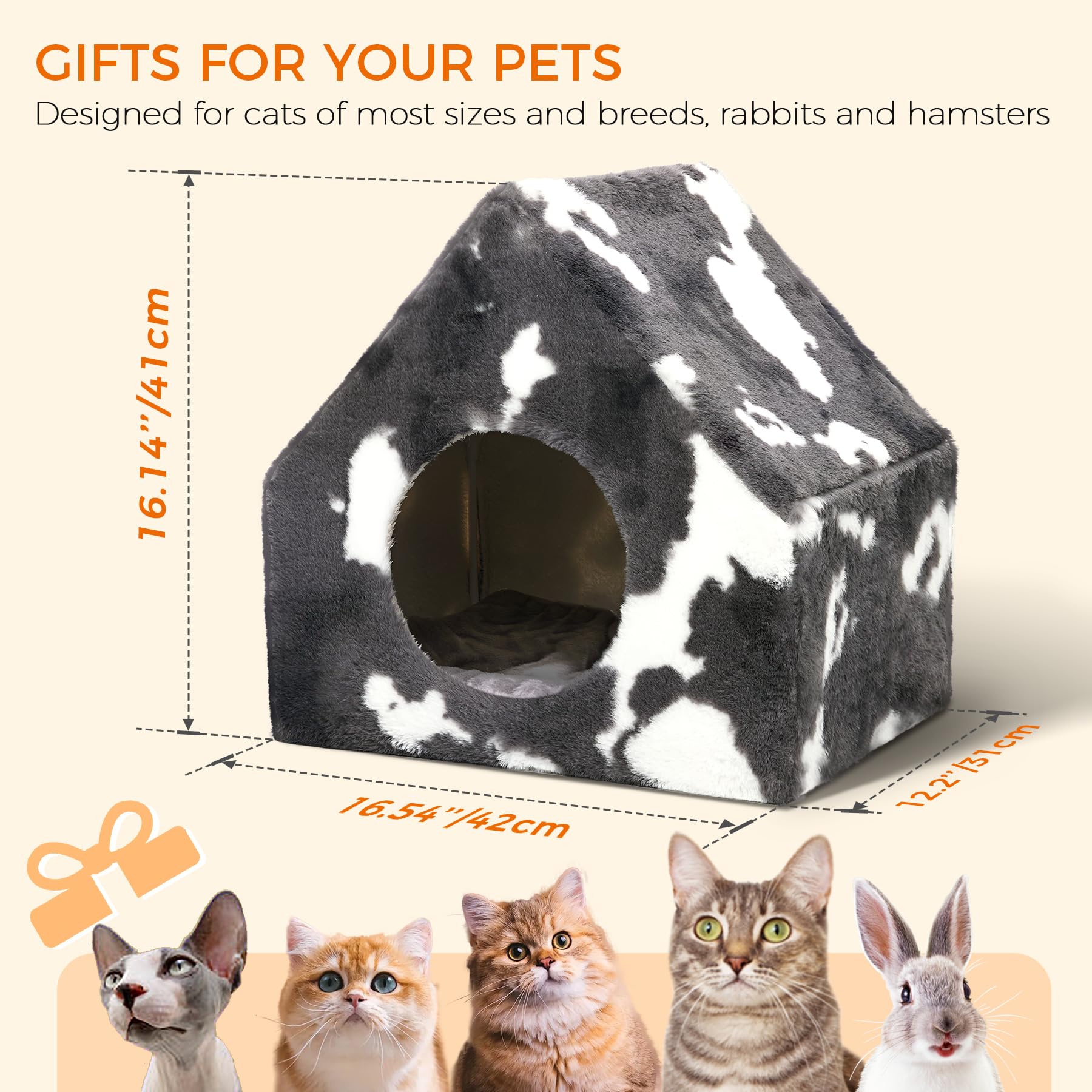 ComSaf cat bed house non-slip base keeps it in place