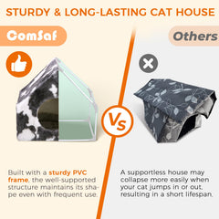 ComSaf cat bed house sturdy PVC frame supports playful jumps