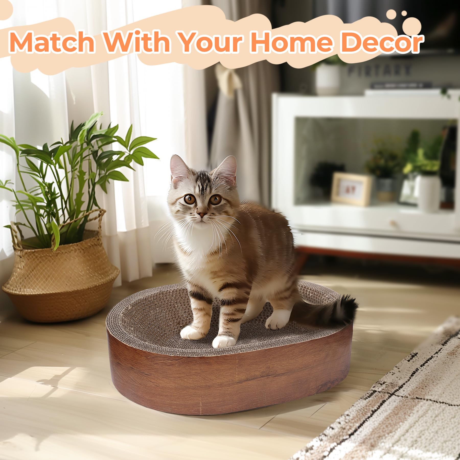 ComSaf Cat Scratcher Bed corrugated cardboard demonstrates durable construction