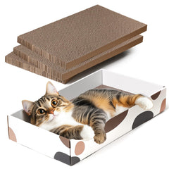 ComSaf cat scratcher cardboard outer view—compact 17x10 inch design protects furniture.