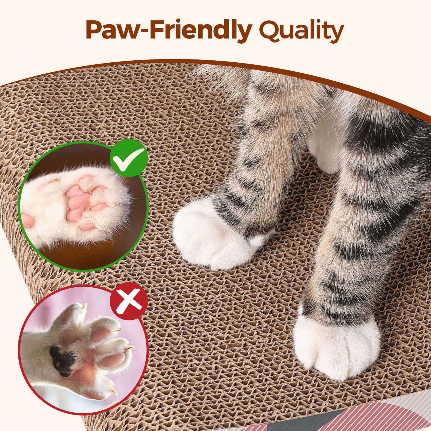 ComSaf cat scratcher 32x10 flat surface close-up emphasizes scratching area.