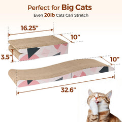 ComSaf cat scratcher 32x10 side angle reveals multiple scratching surfaces.