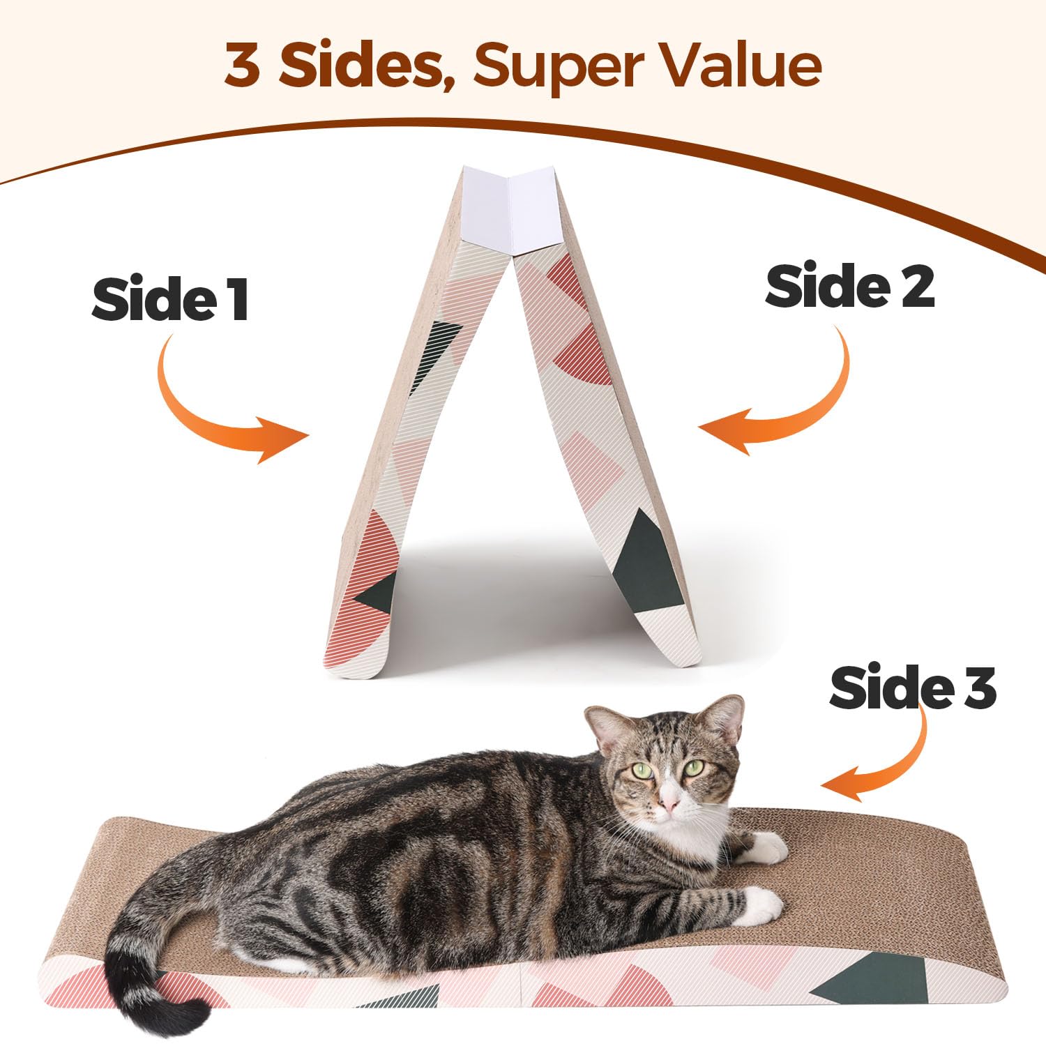 ComSaf cat scratcher 32x10 vertical surface showcases versatile angles.