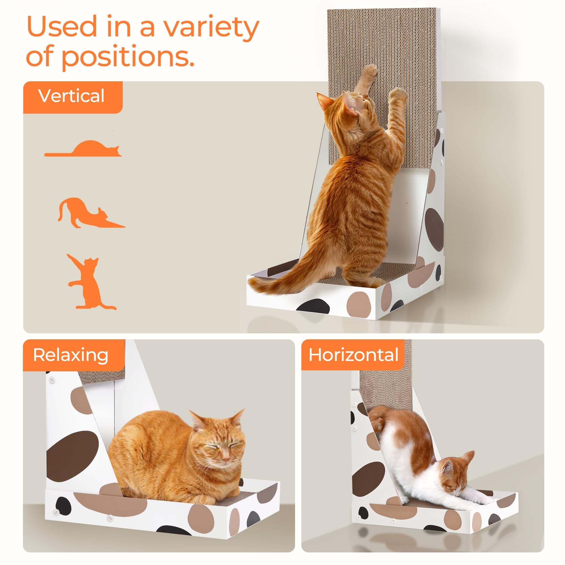 ComSaf Cat Scratcher Vertical Horizontal Design – scratch at multiple angles for instinctual behavior