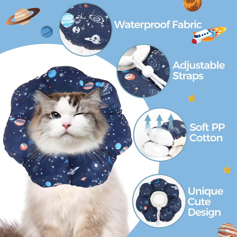 Collar ComSaf para gato cómodo, facilita comer, beber y dormir.