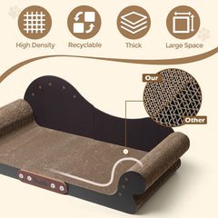 ComSaf durable bark-texture cardboard surface satisfies claws while protecting furniture.