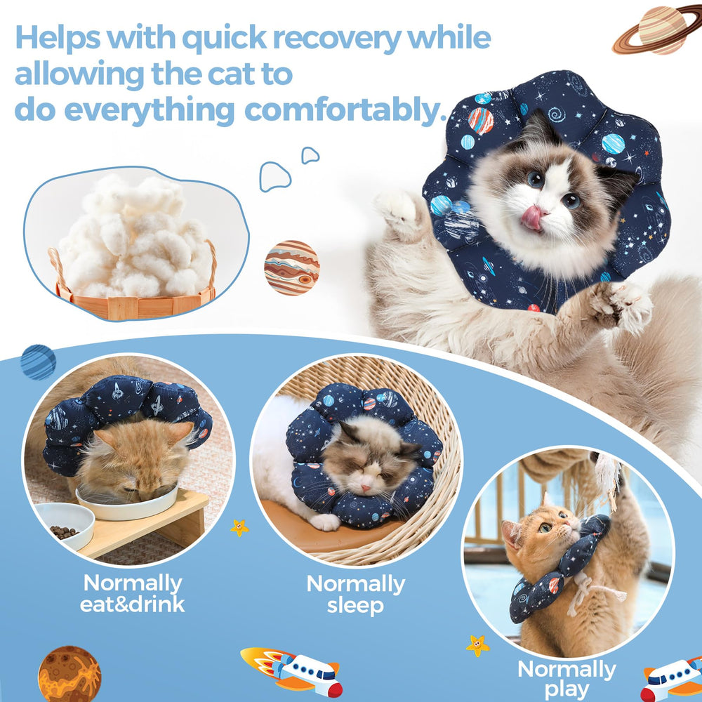 ComSaf galaxy pattern design on cone adds playful appeal during grooming.