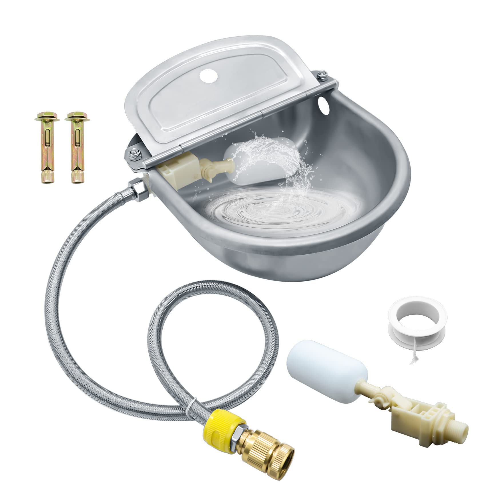 COMVIEE automatic animal water bowl for dogs and horses, steady hydration in outdoor spaces.