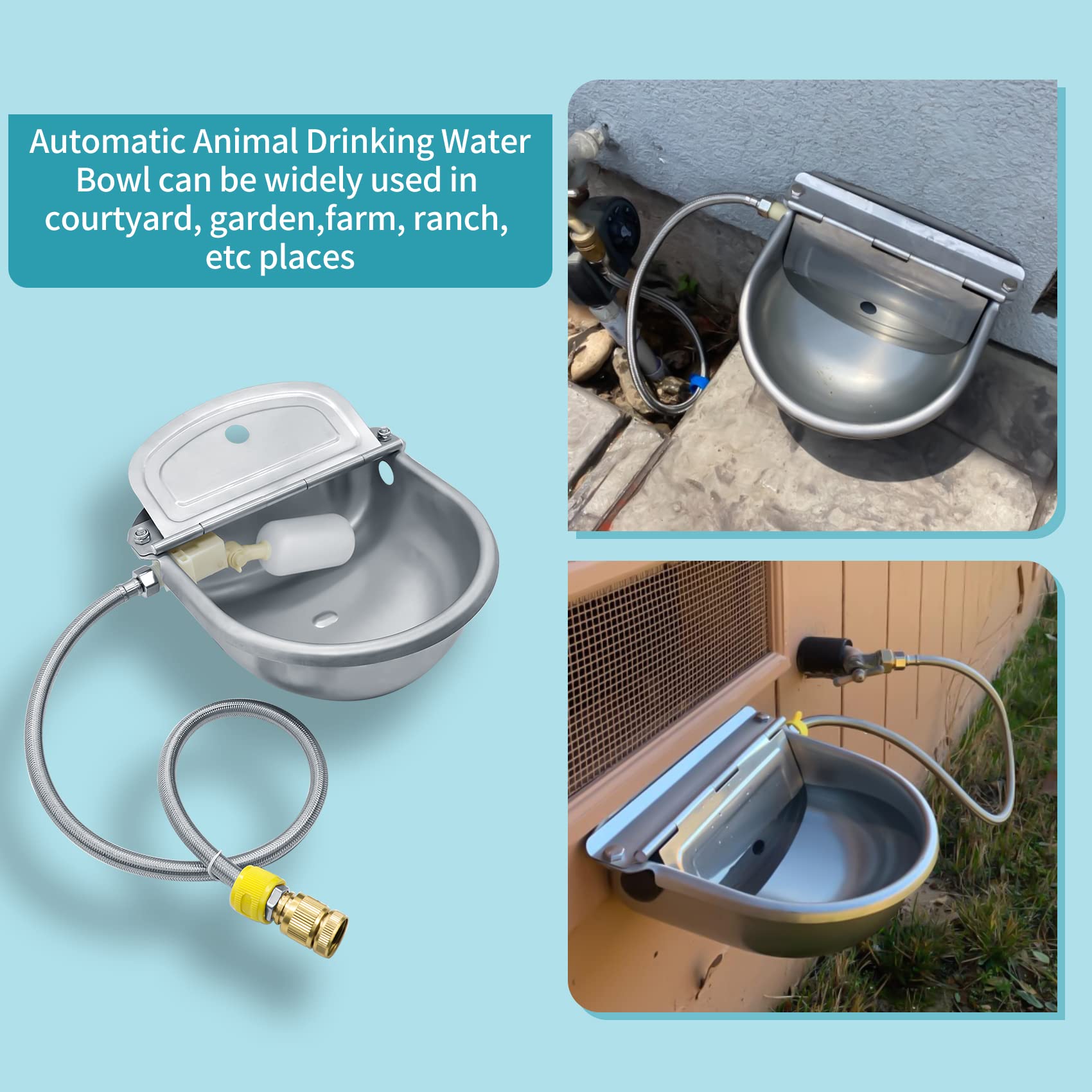 COMVIEE water bowl in farm/courtyard setting supports livestock hydration.