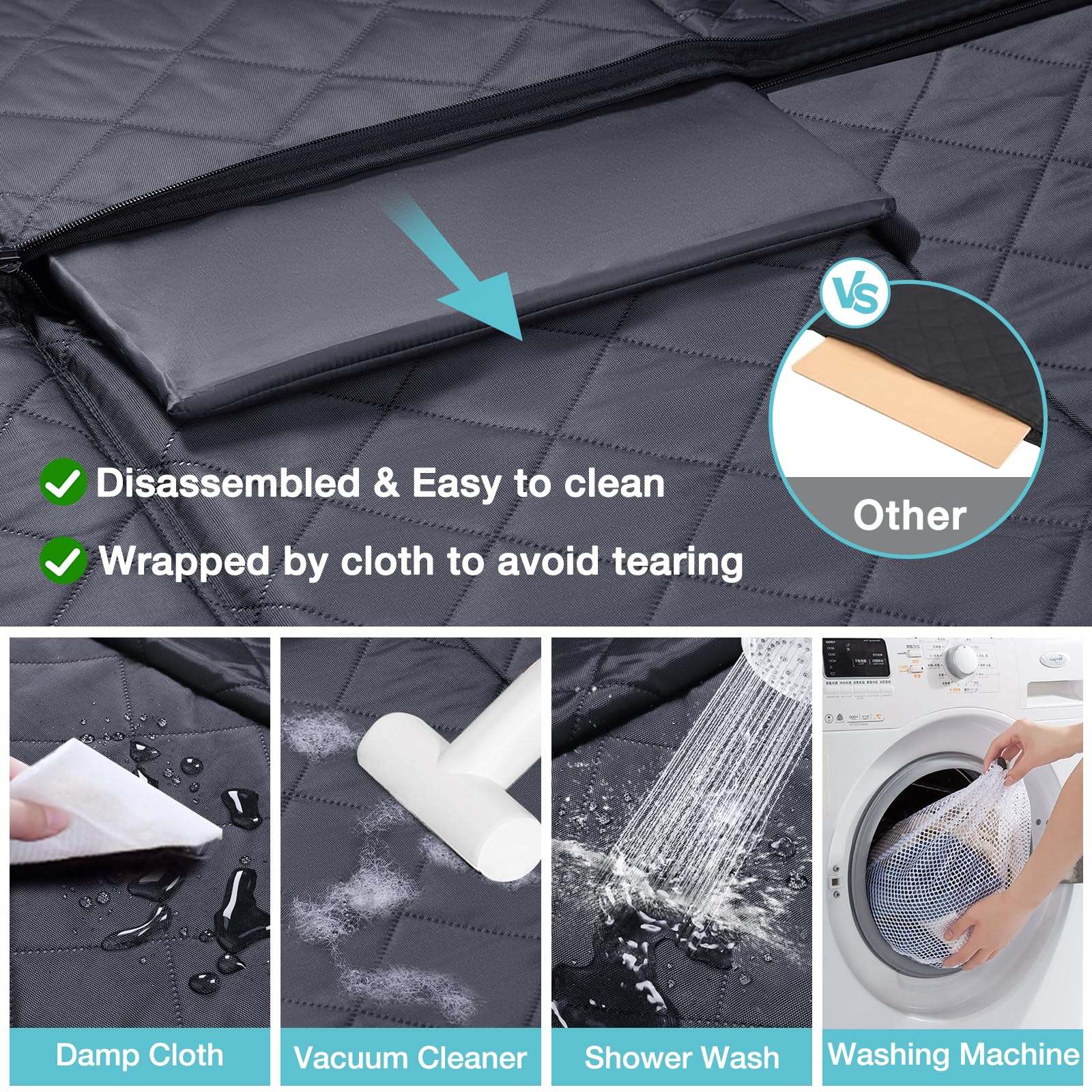 comwish truck hard bottom seat cover easy-clean material simplifies maintenance after adventures