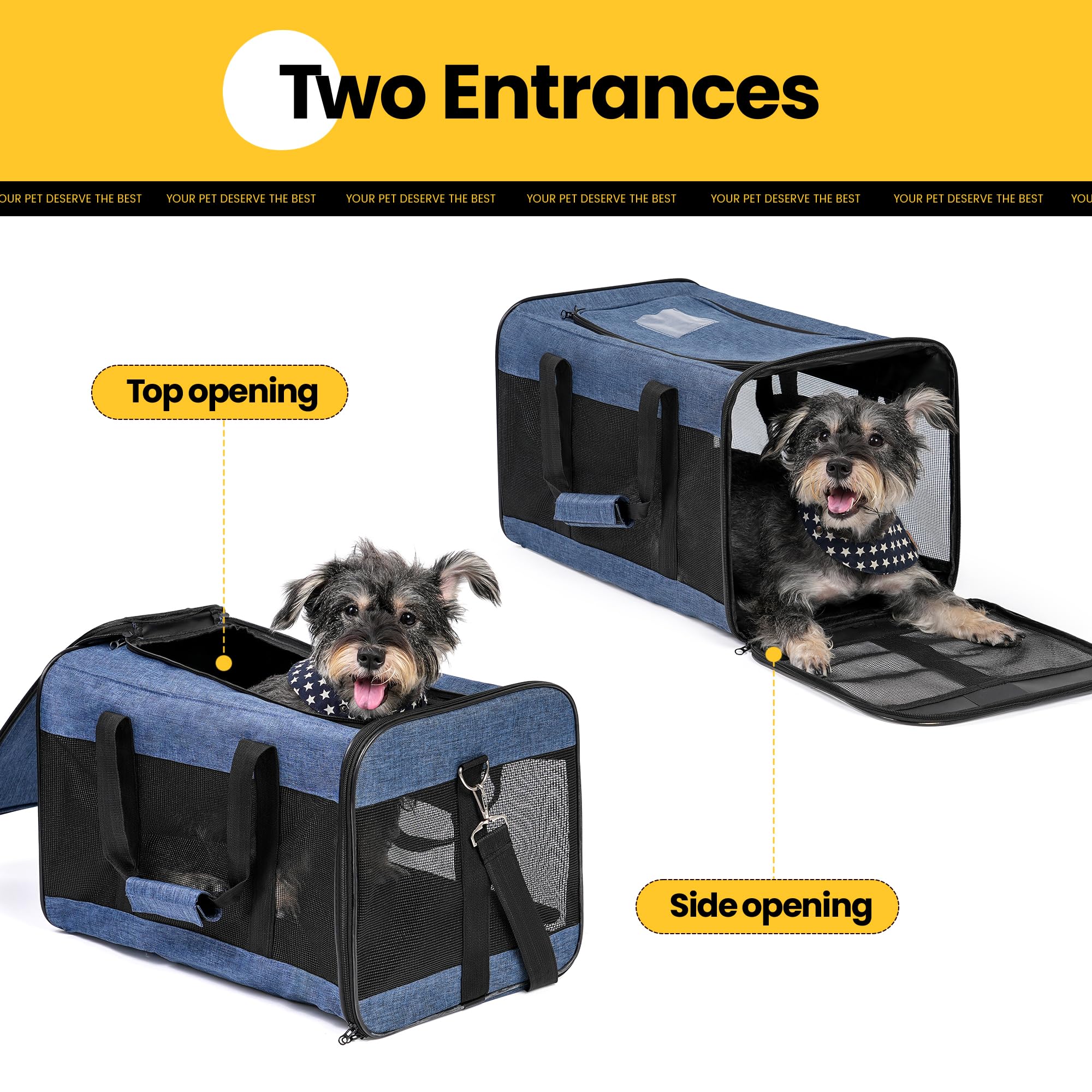 Conlun breathable mesh windows provide airflow and reduce pet anxiety.