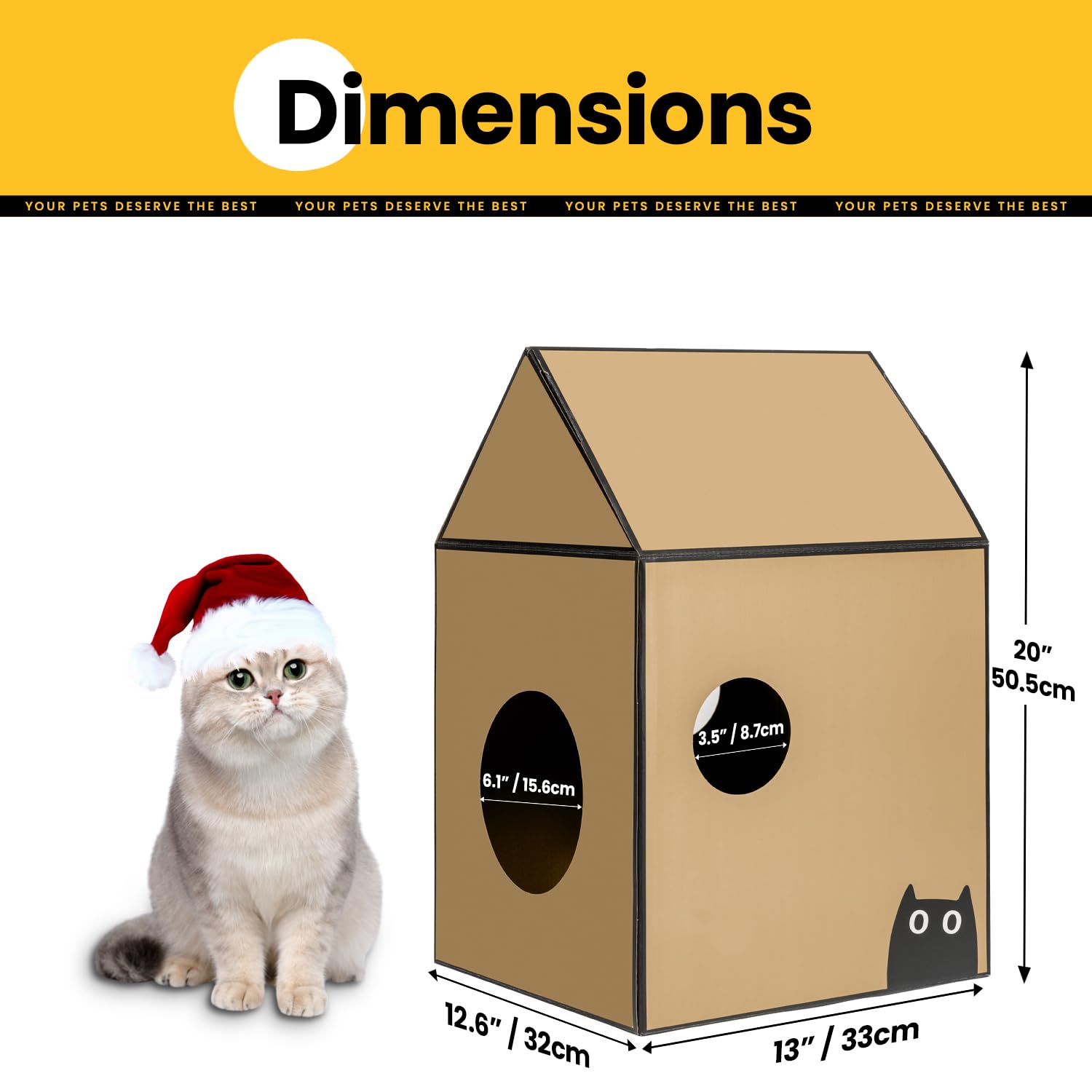 Conlun casa-gato-carton-entrada-oculta, refugio privado para siestas