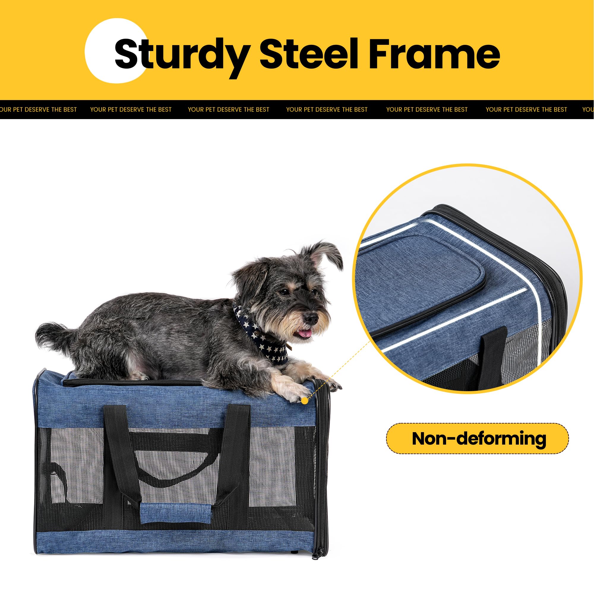 Conlun cat carrier adjustable shoulder strap for versatile carrying options.