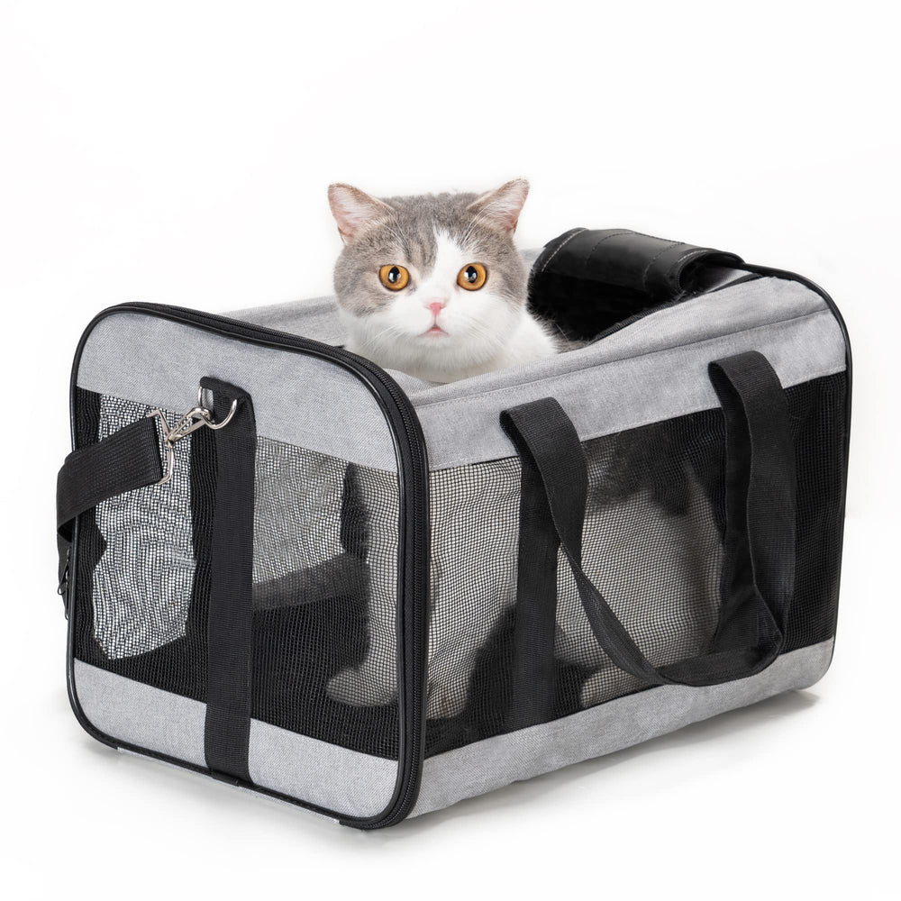 Conlun cat carrier airline-approved top view for easy airport travel and visibility