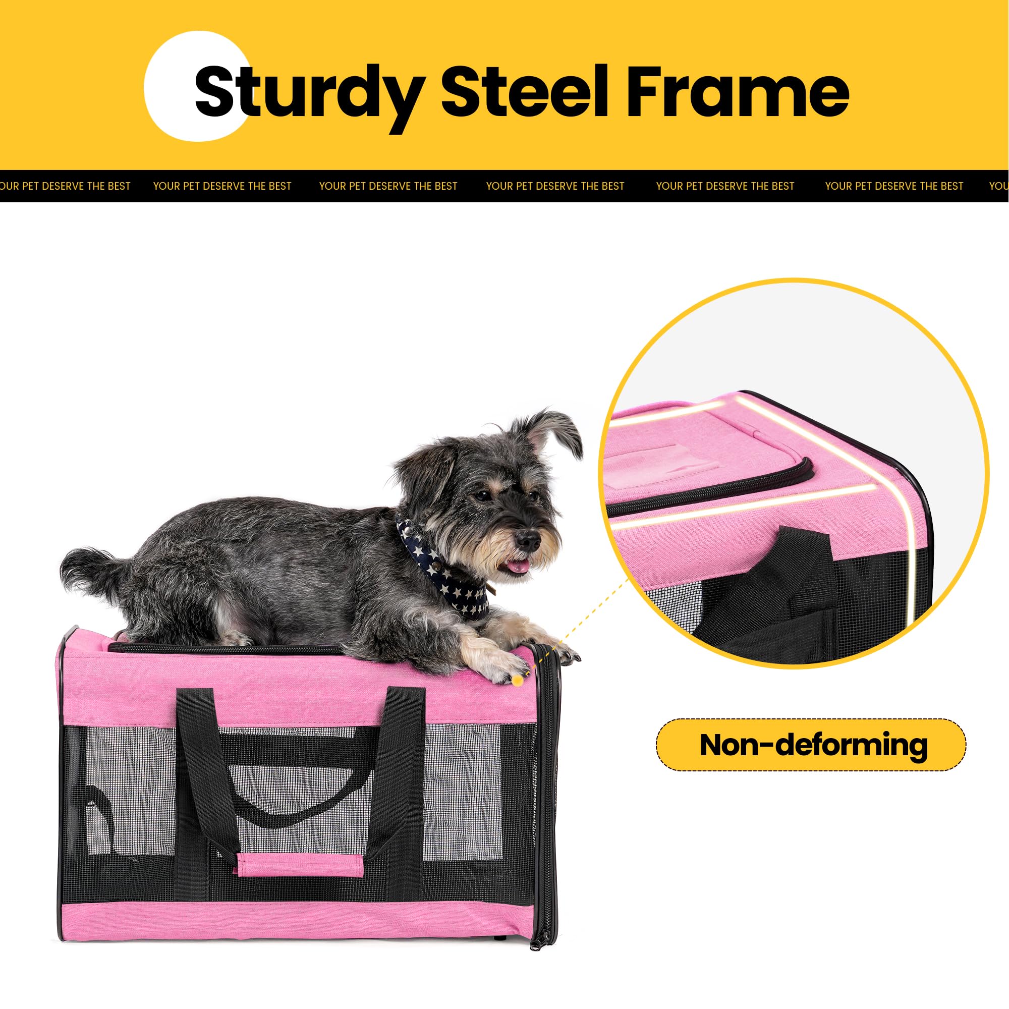 Conlun Cat Carrier collapsible design folds compactly for storage.