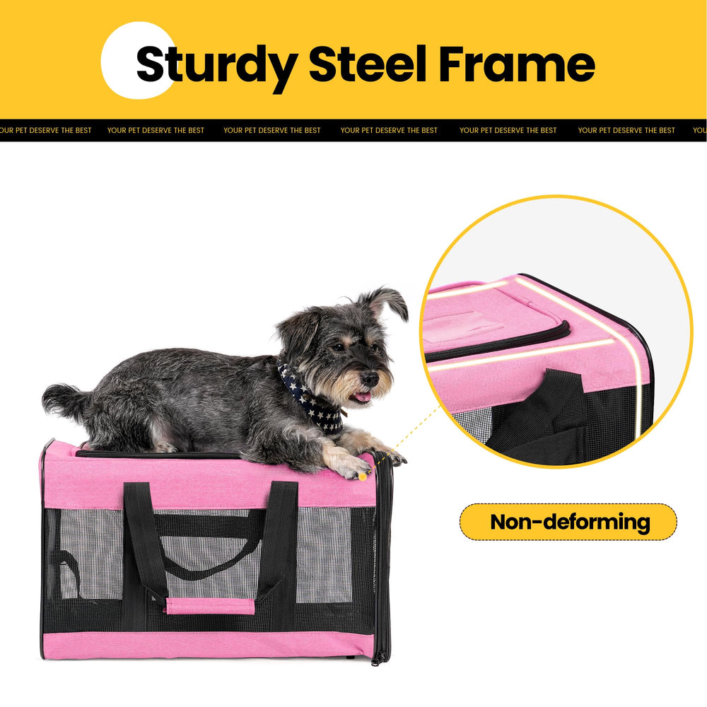 Conlun Cat Carrier collapsible design folds compactly for storage.