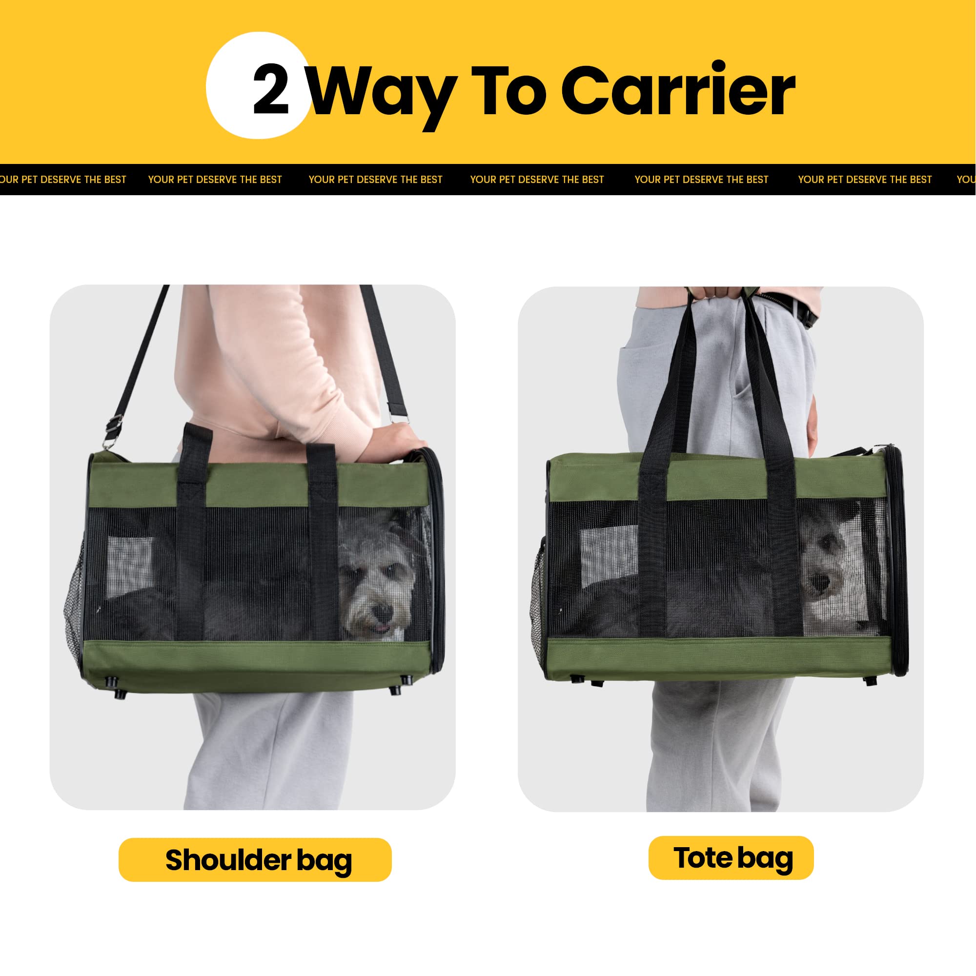 Conlun Cat Carrier durable polyester and steel frame.