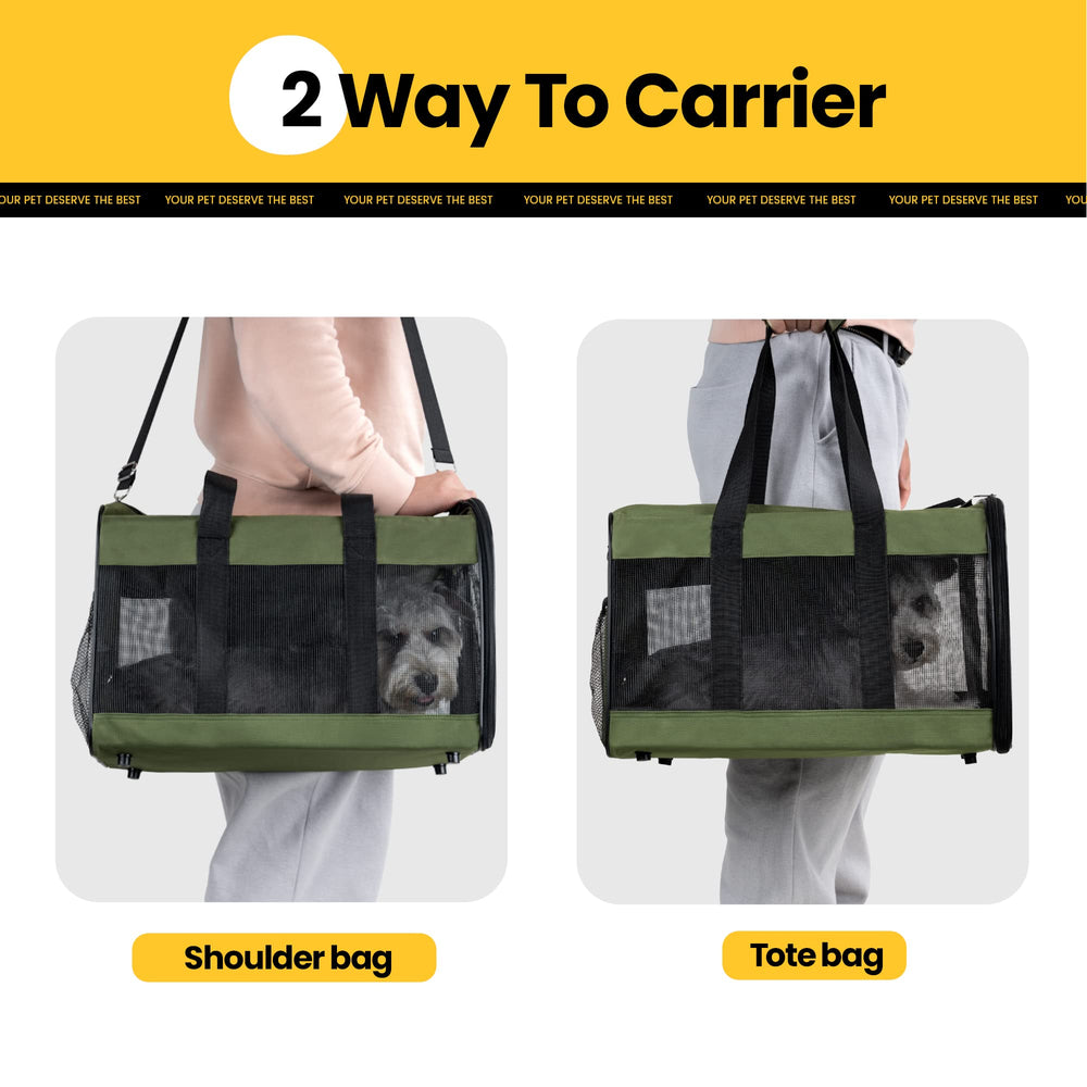 Conlun Cat Carrier durable polyester and steel frame.