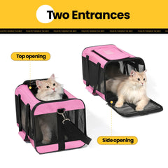 Conlun Cat Carrier external pockets organize treats and leashes for easy access.