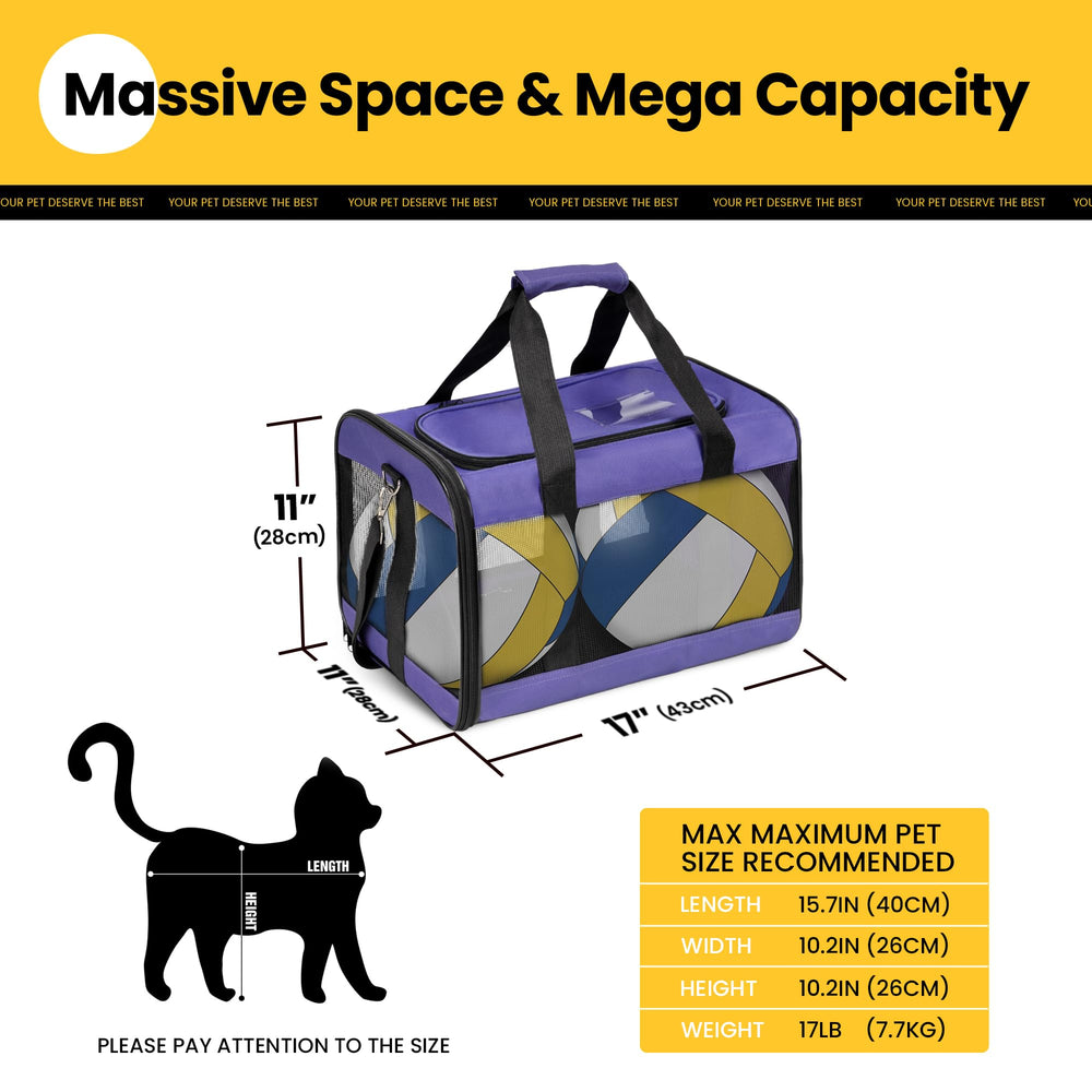 Conlun cat carrier inner safety leash system for secure travel